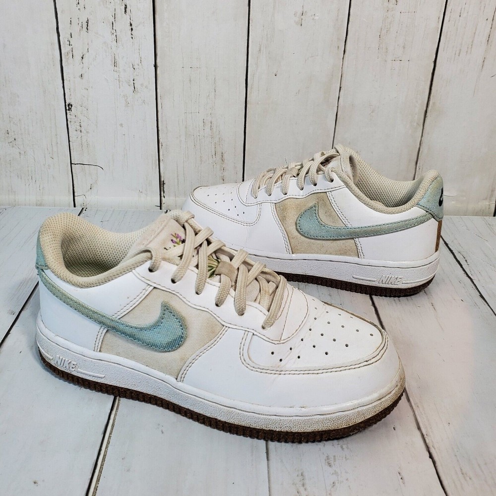 NIKE AIR FORCE 1 LV8 (PS) WHITE-OBSIDIAN BLUE-WHITE-BLACK SZ 2Y [CZ2662-100]